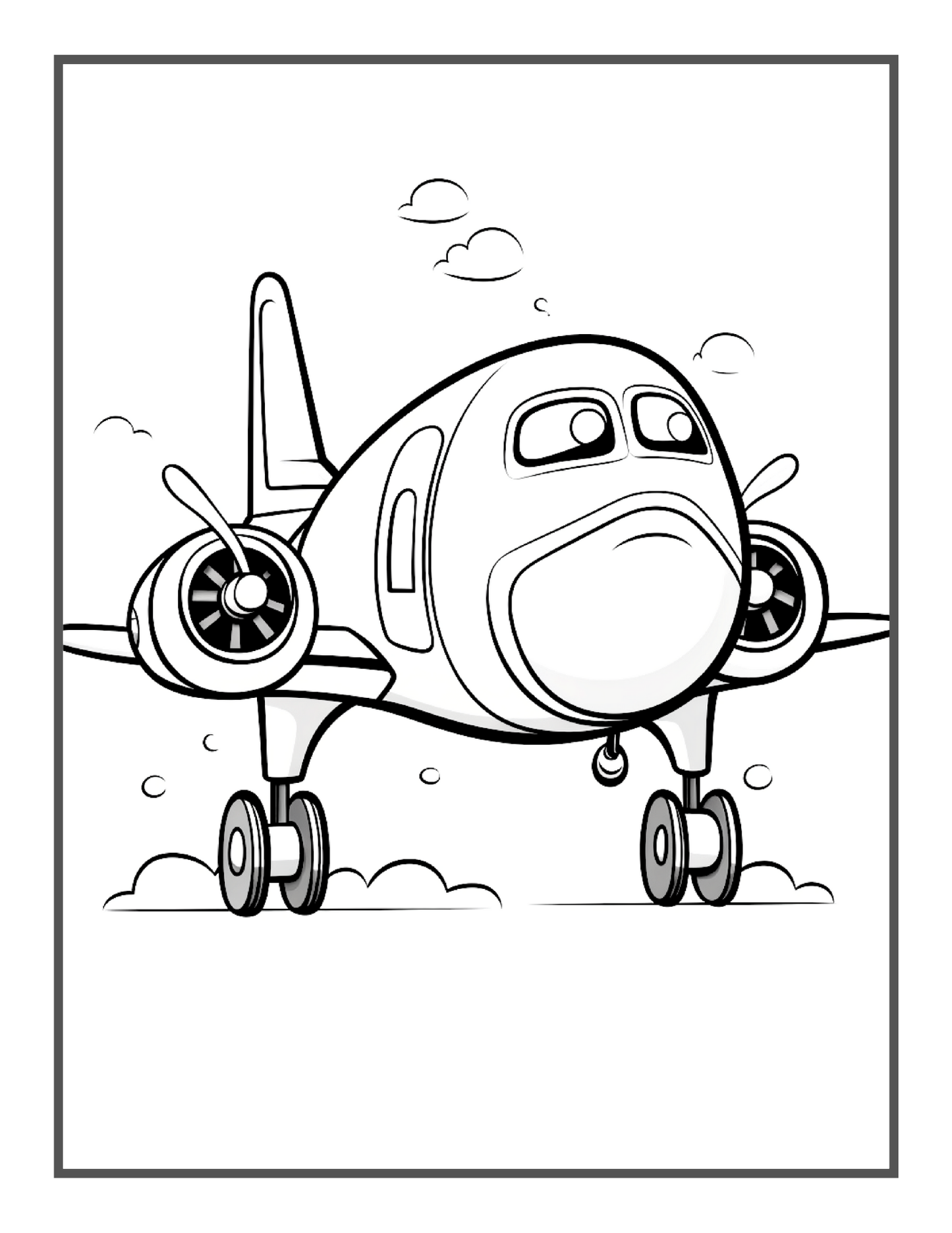 50 Pages Cute Airplane Coloring Book Gift for Kids Boys Girls Teens Youth Flying Airplane Aviation Fan Coloring Book Plane Coloring Pages
