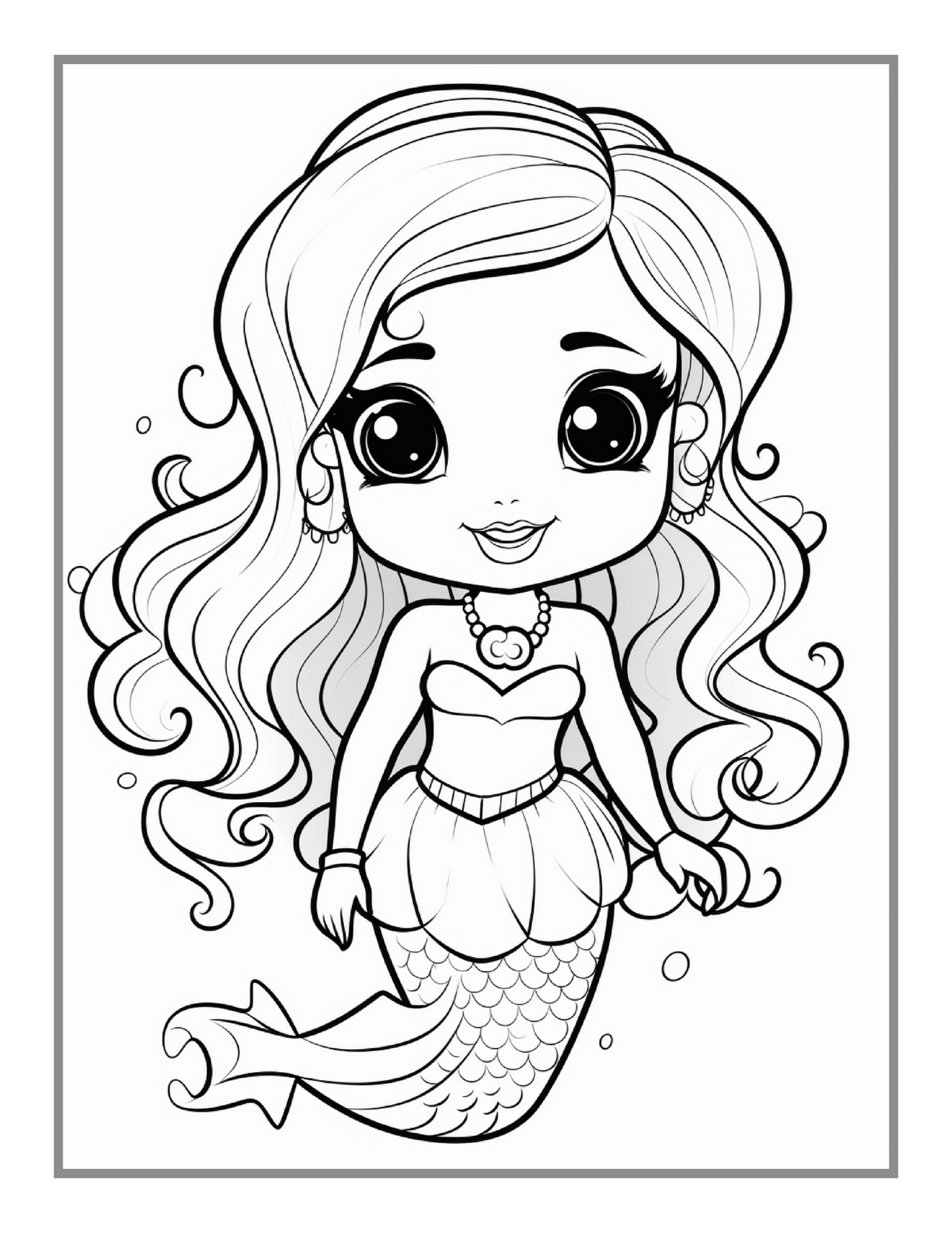 50 Pages Cute Easy Mermaid Coloring Book Gift for Kids Boys Girls Teens Mermaid Sea Creature Coloring Activity Book Adults Kids Relaxation