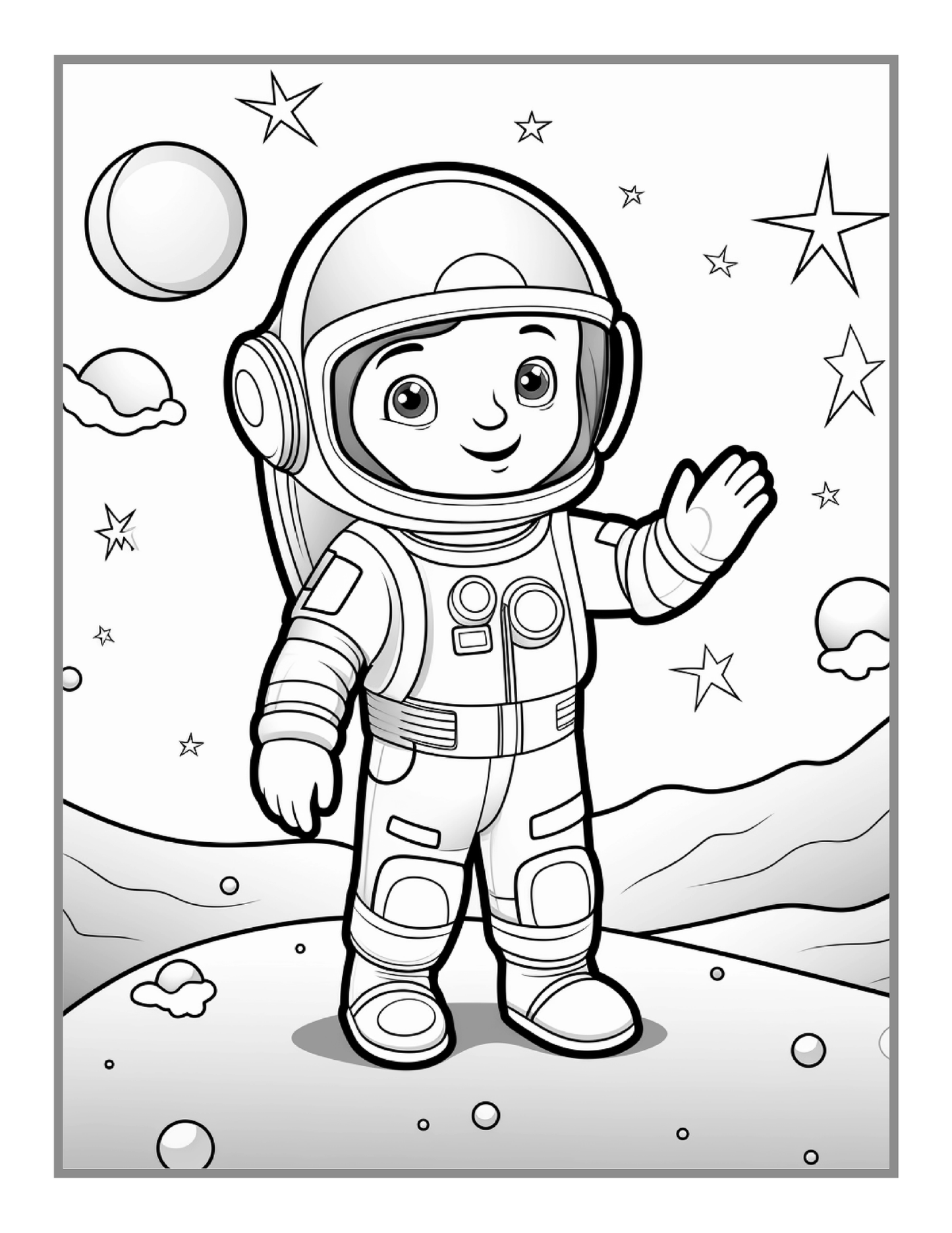 50 Pages Outer Space Galaxy Planet UFO Extraterrestrial Coloring Book Gift for Kids Boys Girls Astronaut Planet Relaxation Coloring Book