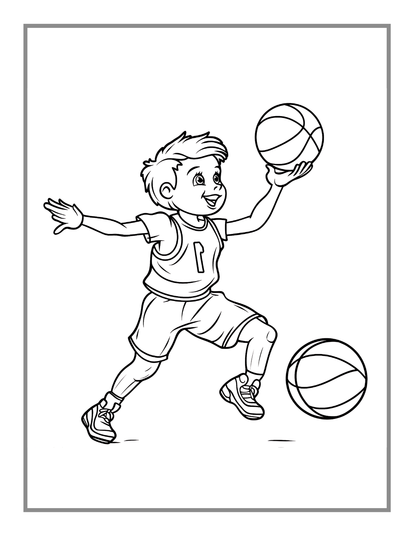 50 Pages Basketball Coloring Book Gift for Adults Kids Men Women Boys Girls Teens Youth Basketball Player Coloring Activity Book