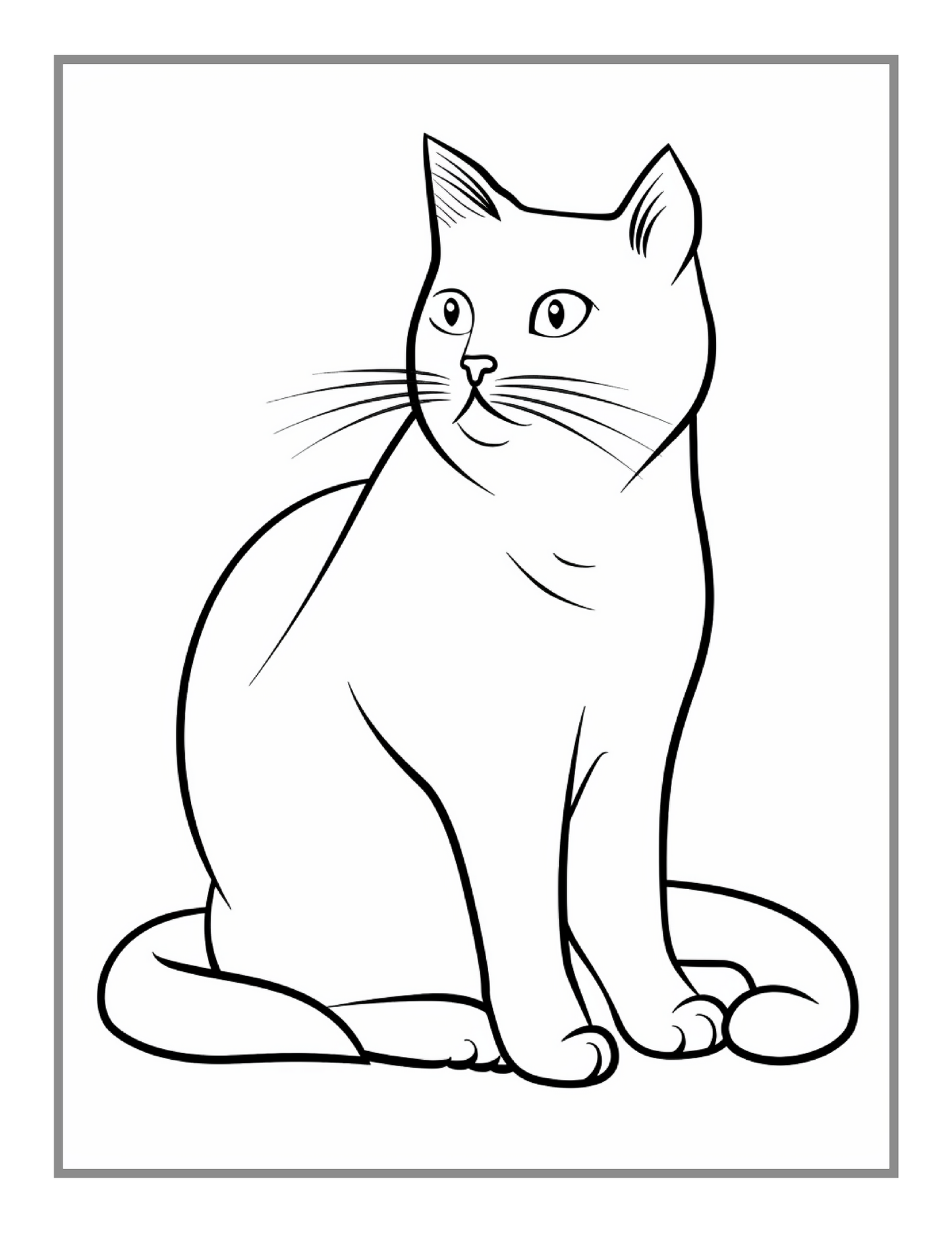 50 Pages Cute Cozy Cat Kitten Kitty Coloring Book Gift for Cat Lover Pet Owner Men Women Adults Kids Boys Girls Bold and Easy Coloring Book