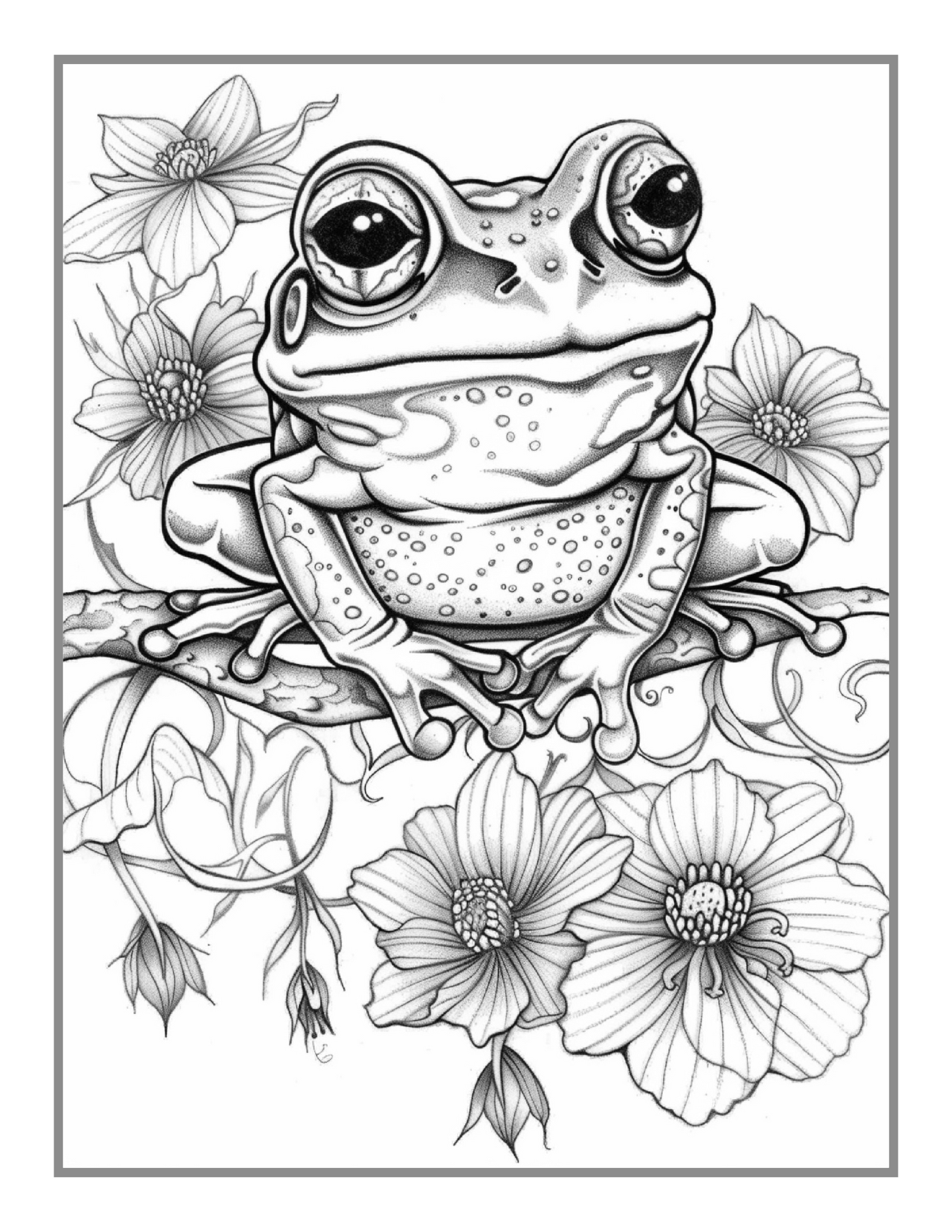 50 Pages Cute Frog Toad Coloring Book Gift for Adults Kids Men Women Boys Girls Teens Frog Toad Coloring Sheets for Children Students