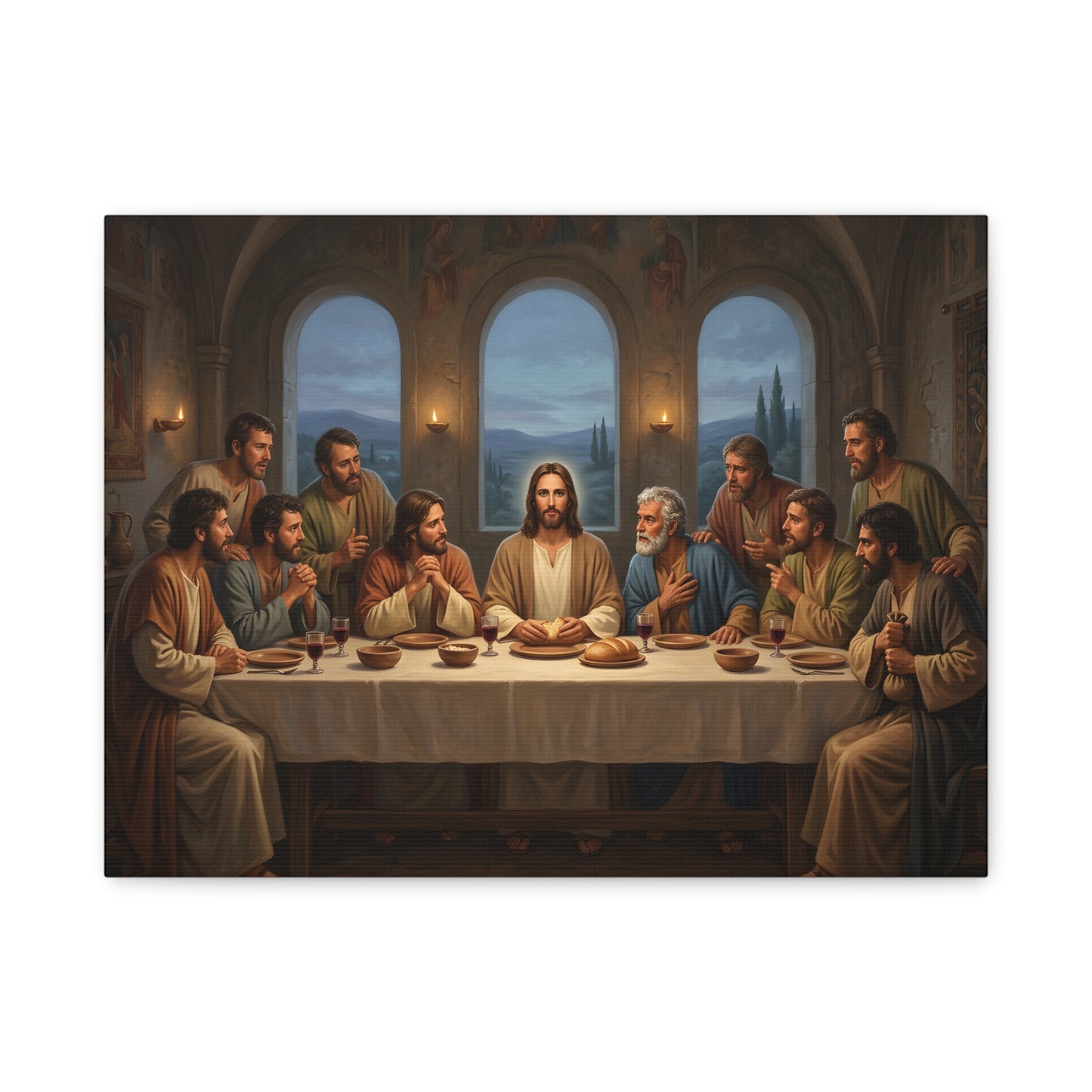 Cool Last Supper Canvas Wall Art Print Large Religious Biblical Faith Home Decor Christian Wall Art Ready to Hang for Living Room