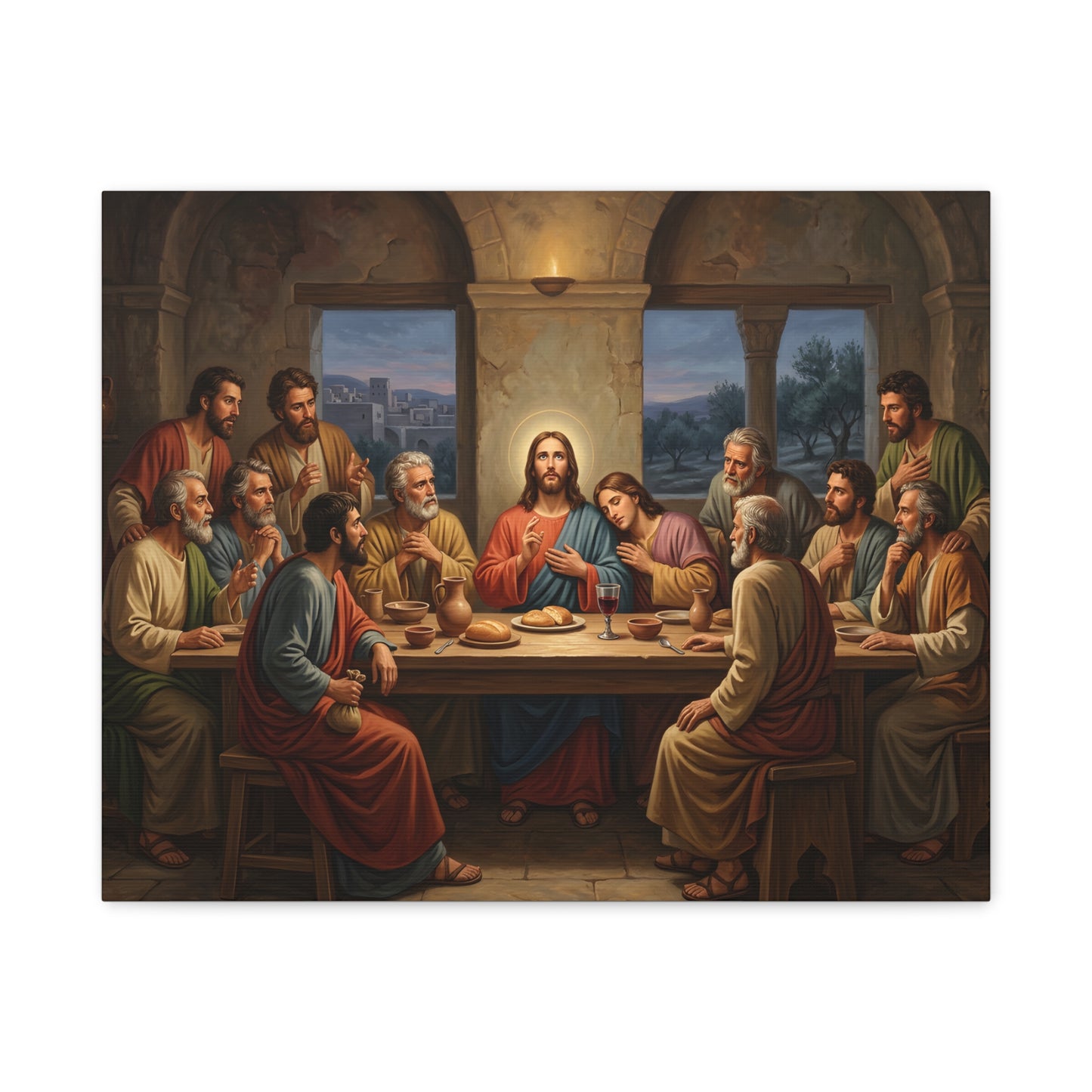 Cool Last Supper Canvas Wall Art Print Large Religious Biblical Faith Home Decor Christian Wall Art Ready to Hang for Living Room