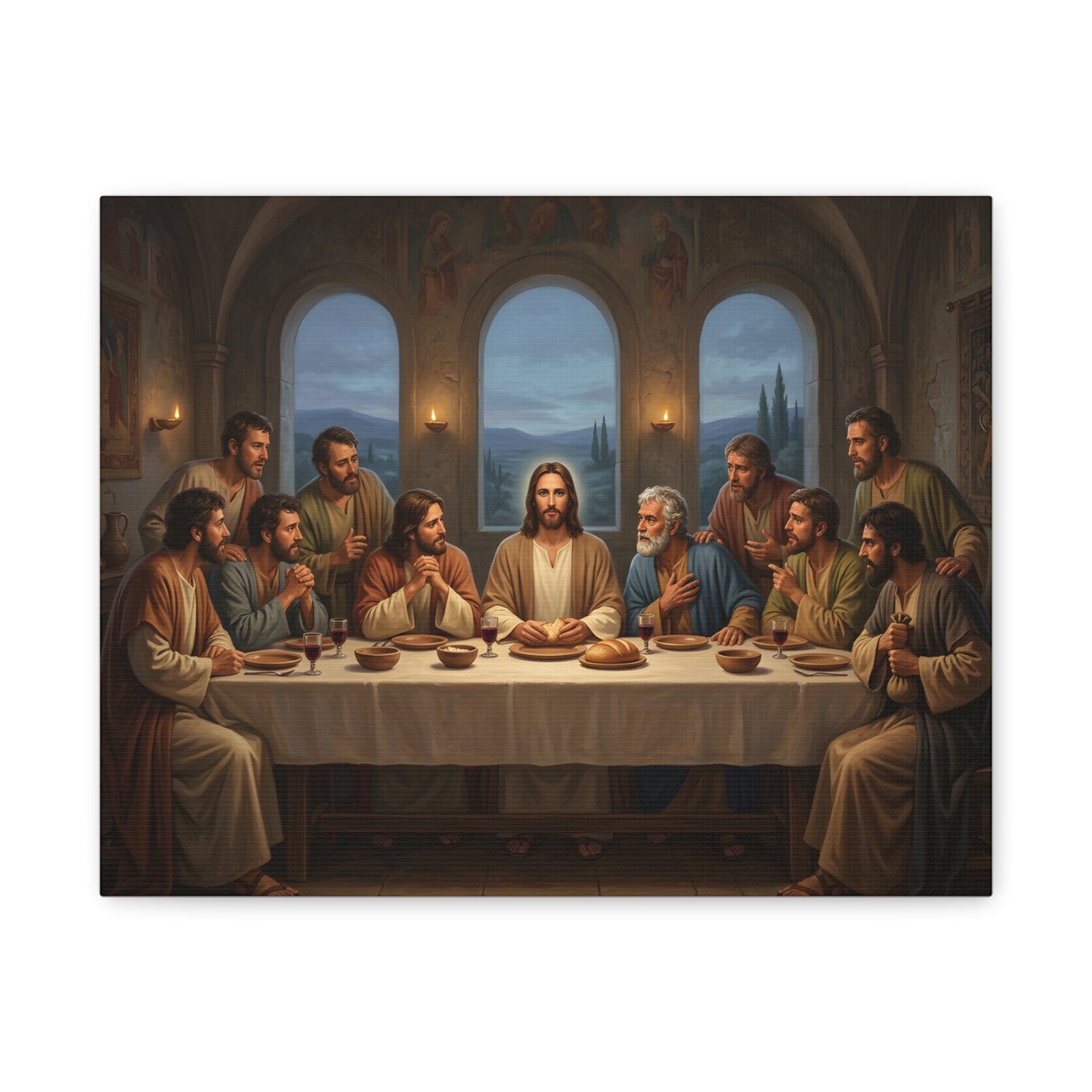 Cool Last Supper Canvas Wall Art Print Large Religious Biblical Faith Home Decor Christian Wall Art Ready to Hang for Living Room
