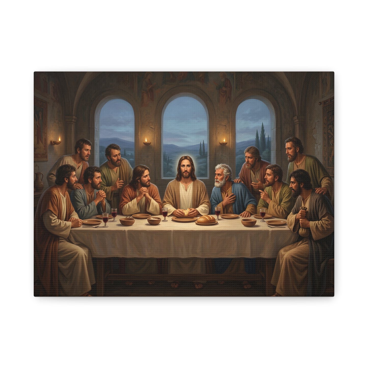 Cool Last Supper Canvas Wall Art Print Large Religious Biblical Faith Home Decor Christian Wall Art Ready to Hang for Living Room