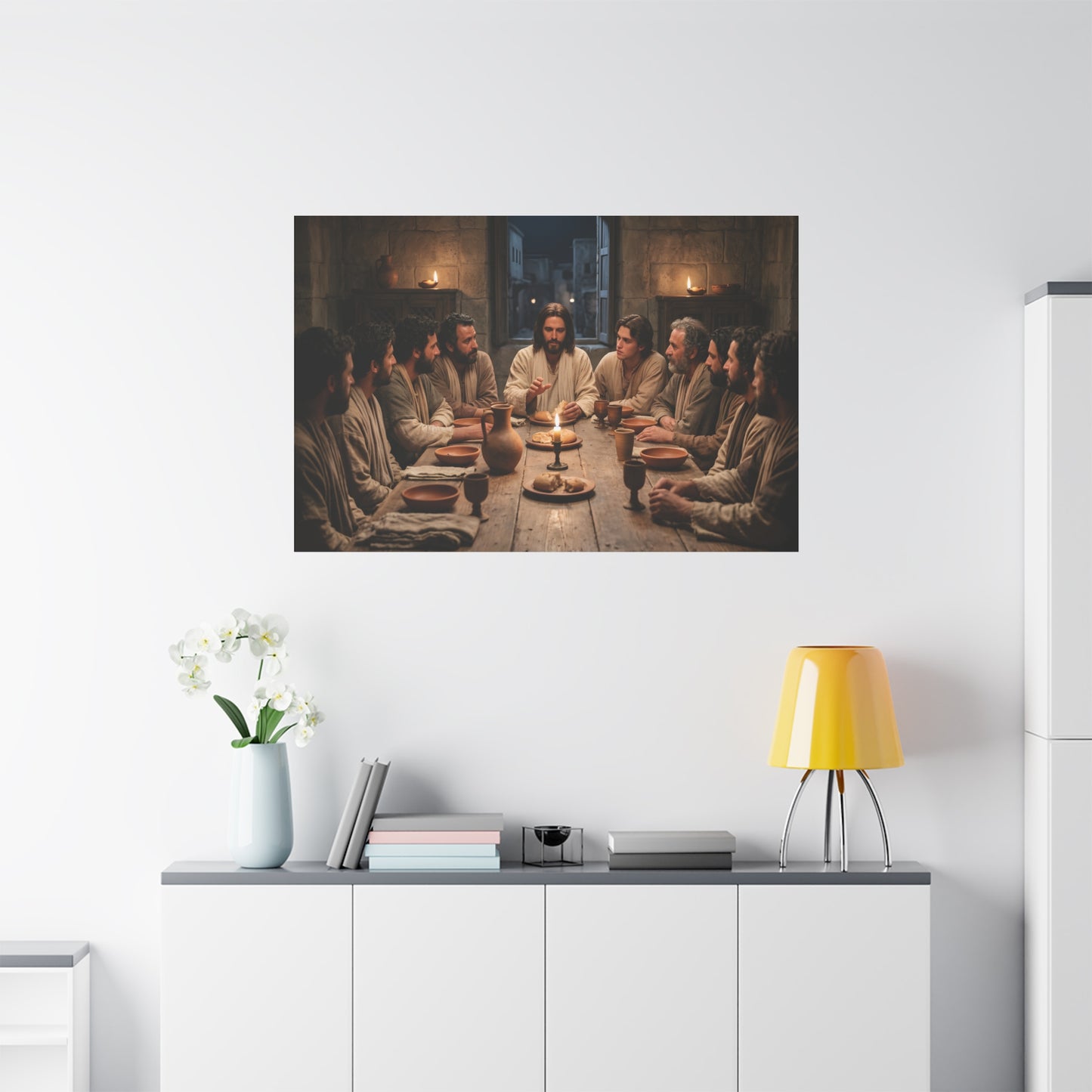 Cool Last Supper Canvas Wall Art Print Large Religious Biblical Faith Home Decor Christian Wall Art Ready to Hang for Living Room