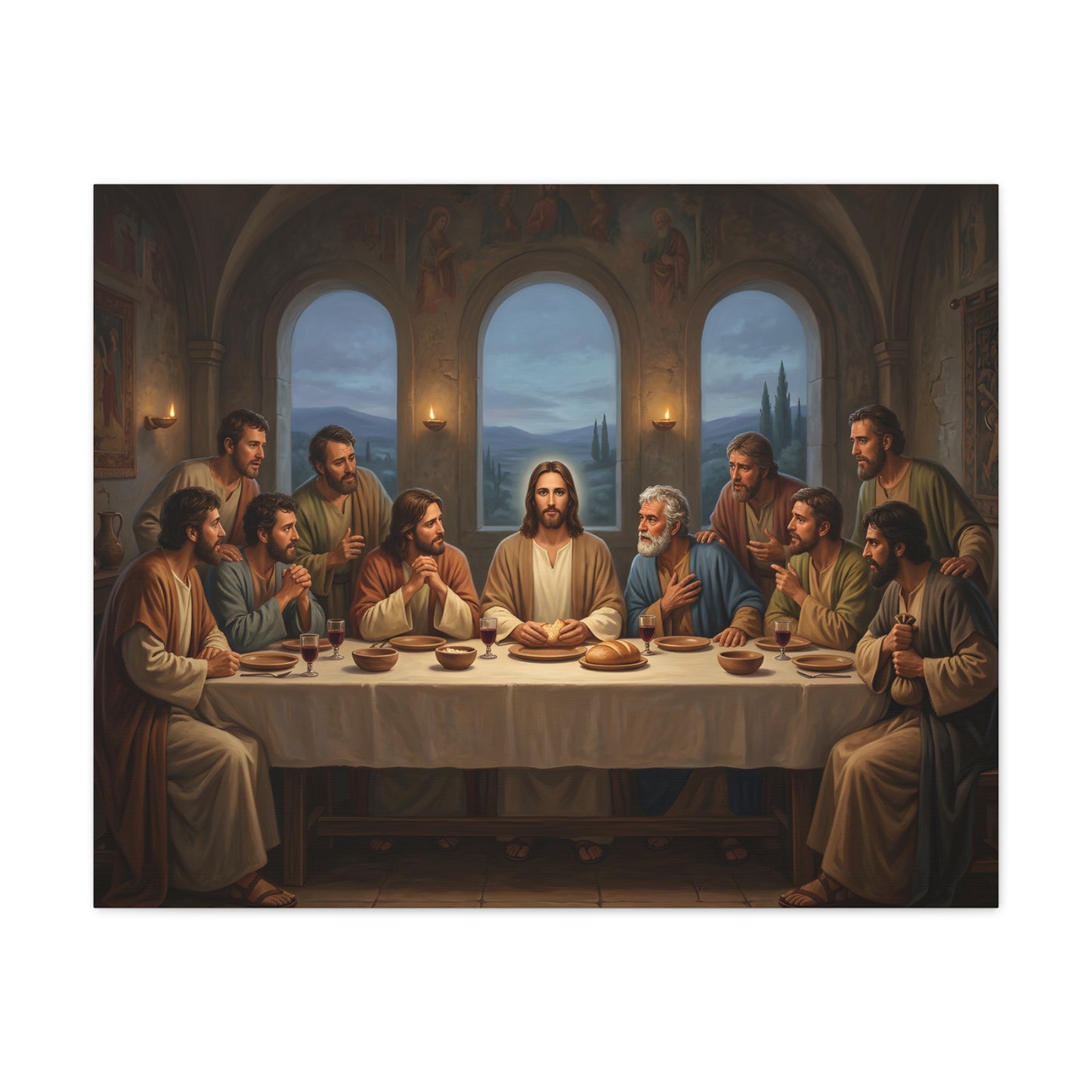 Cool Last Supper Canvas Wall Art Print Large Religious Biblical Faith Home Decor Christian Wall Art Ready to Hang for Living Room