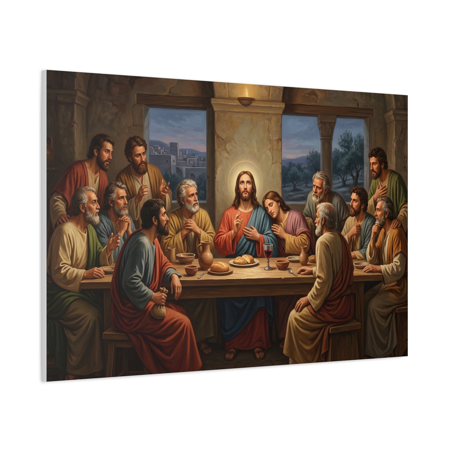 Cool Last Supper Canvas Wall Art Print Large Religious Biblical Faith Home Decor Christian Wall Art Ready to Hang for Living Room