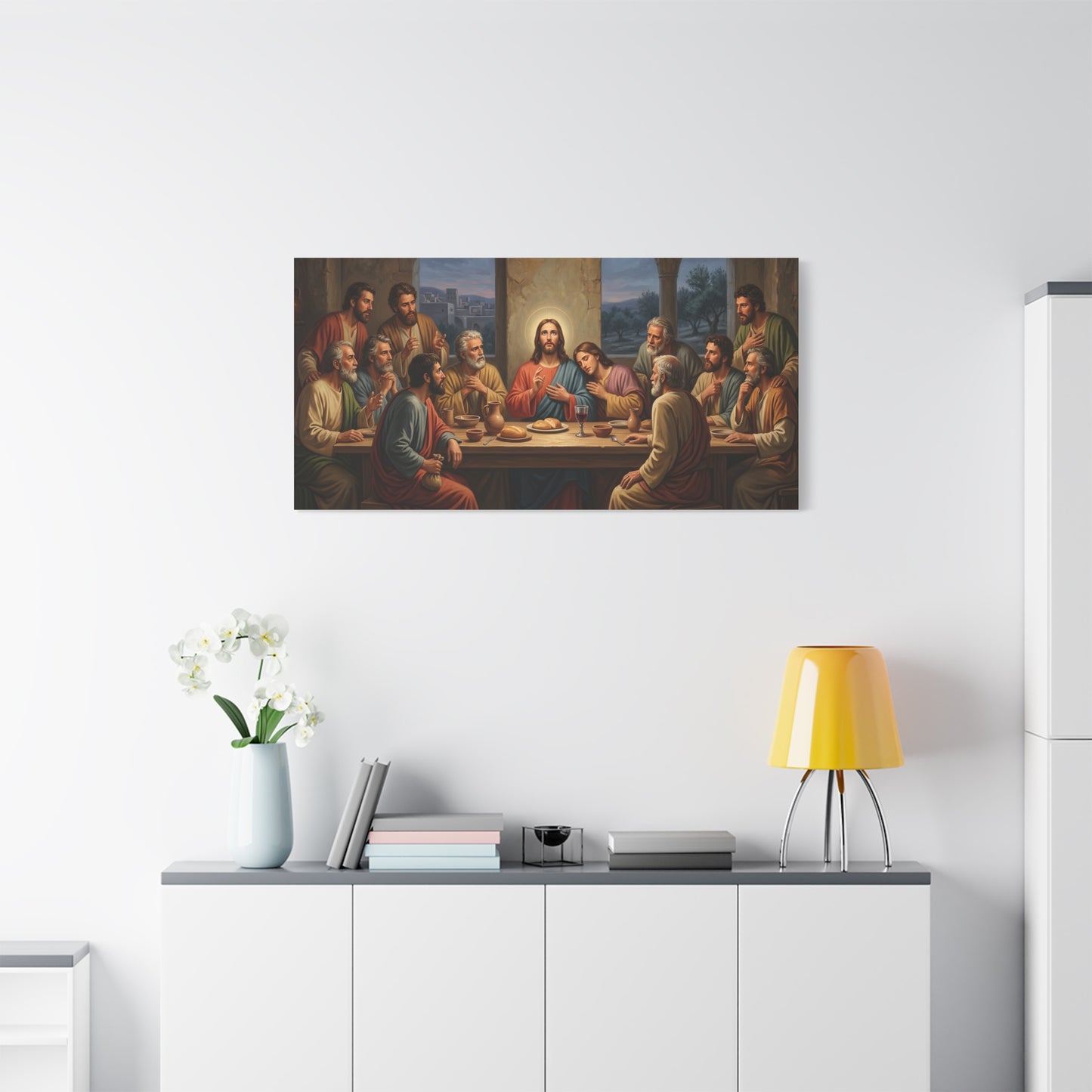 Cool Last Supper Canvas Wall Art Print Large Religious Biblical Faith Home Decor Christian Wall Art Ready to Hang for Living Room