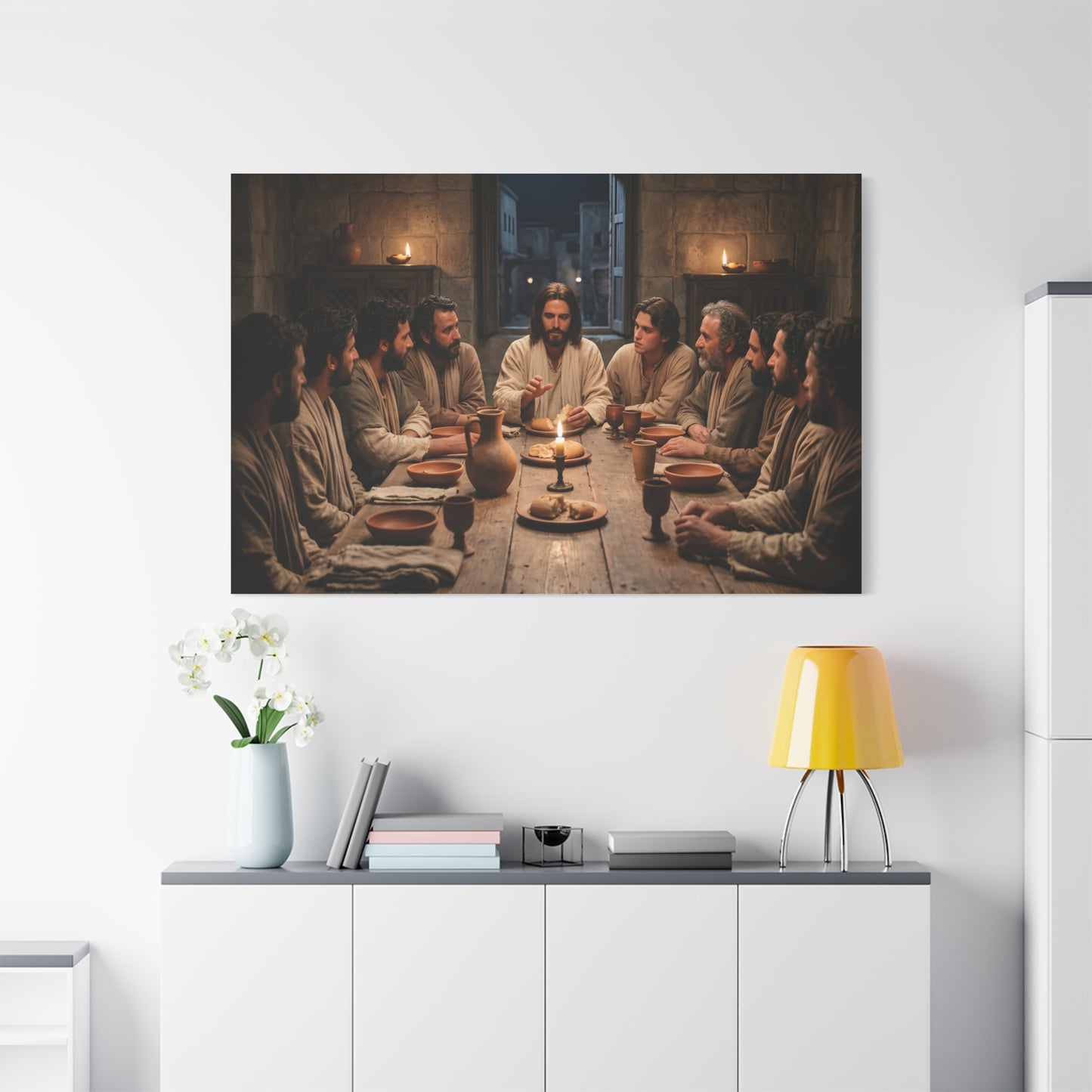 Cool Last Supper Canvas Wall Art Print Large Religious Biblical Faith Home Decor Christian Wall Art Ready to Hang for Living Room