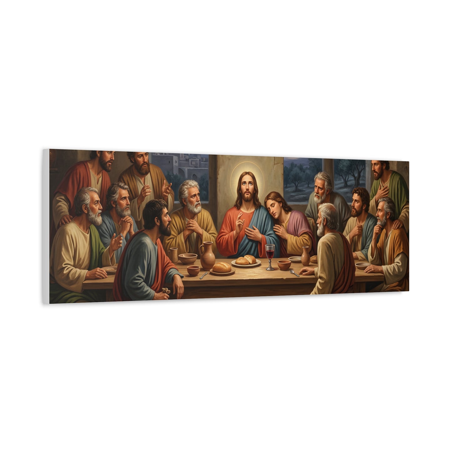 Cool Last Supper Canvas Wall Art Print Large Religious Biblical Faith Home Decor Christian Wall Art Ready to Hang for Living Room