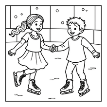 Load image into Gallery viewer, Ice Skating Coloring Book Kids Adults, Winter Sports Figure Skate Activity Coloring Pages, Gift for Skaters Hockey Fans
