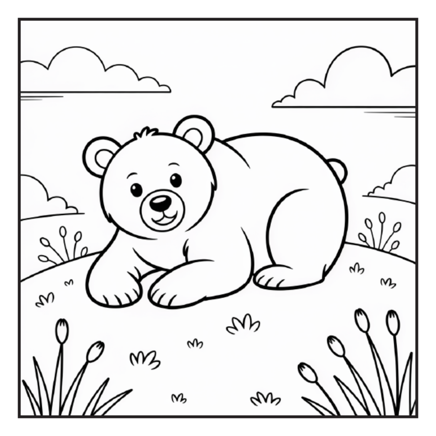 Cute Brown Bear Coloring Book Gift for Adults Kids Men Women Young Boys Girls Teens Cool Cozy Teddy Bear Coloring Activity Book for Children