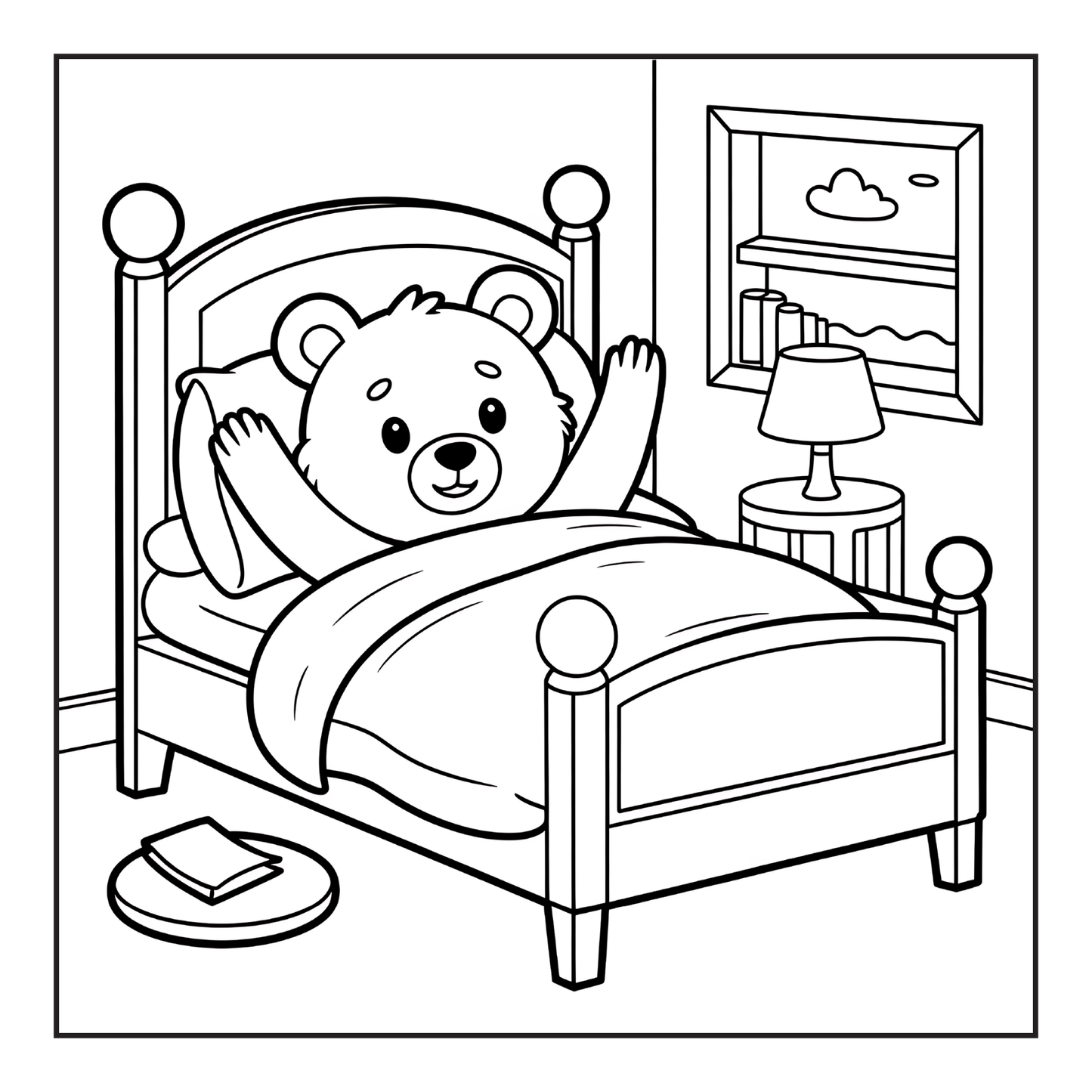 Cute Brown Bear Coloring Book Gift for Adults Kids Men Women Young Boys Girls Teens Cool Cozy Teddy Bear Coloring Activity Book for Children