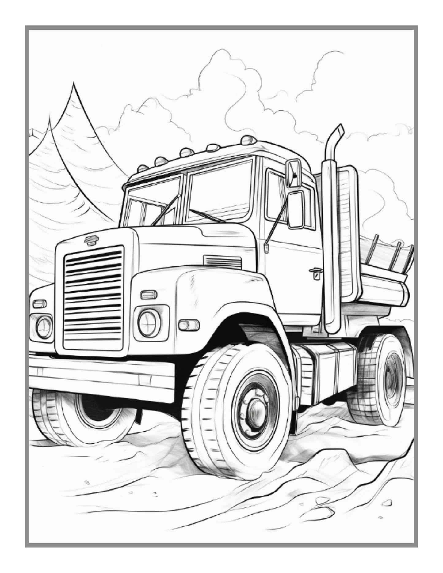 Construction Vehicle Coloring Book Gift for Men Women Adults Kids Boys Girls Teens Children 50 Pages Construction Truck Coloring Pages