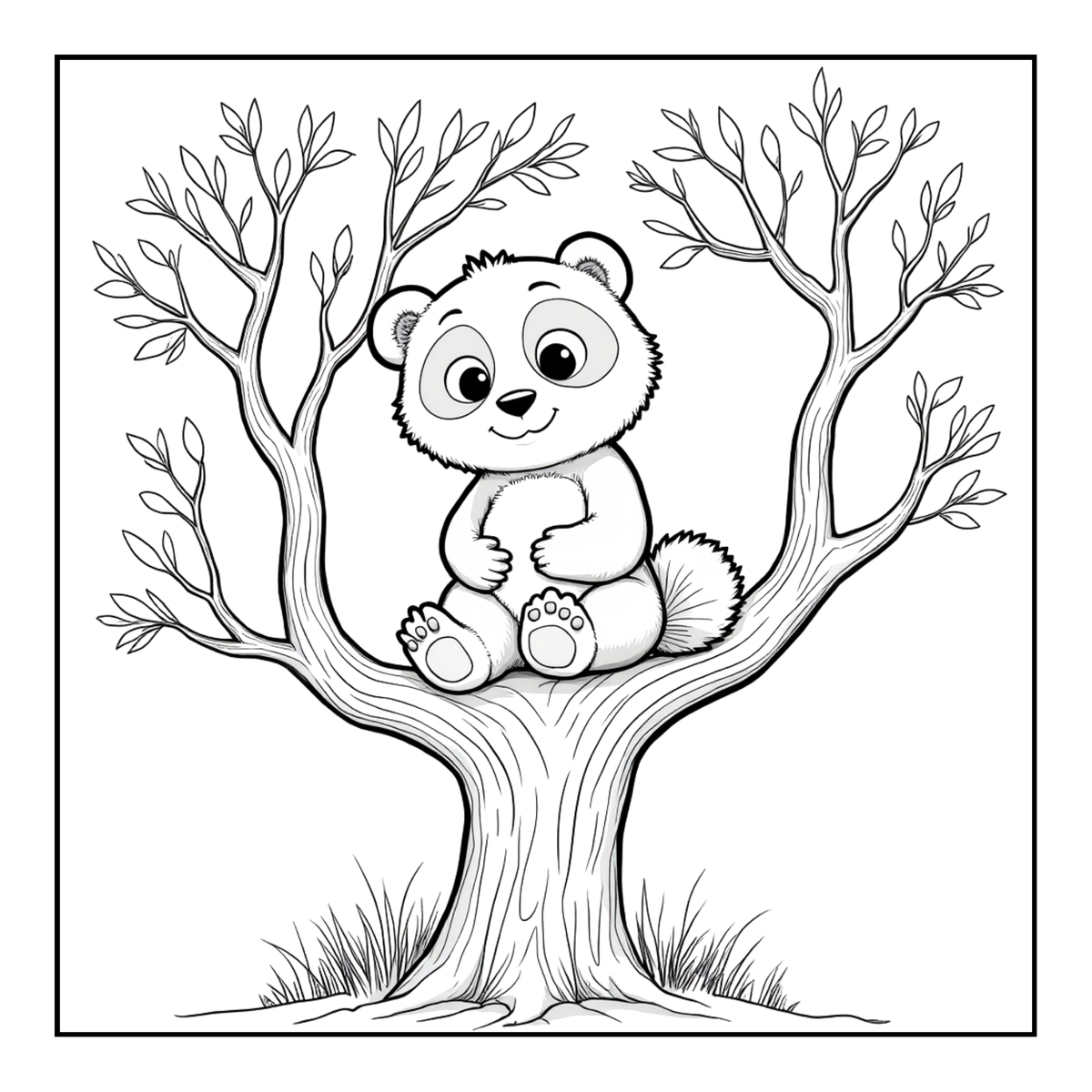 Cute Cozy Panda Bear Animal Coloring Book Gift for Adults Kids Boys Girls Teens: Single Sided Bold and Easy Cool Panda Bear Coloring Book