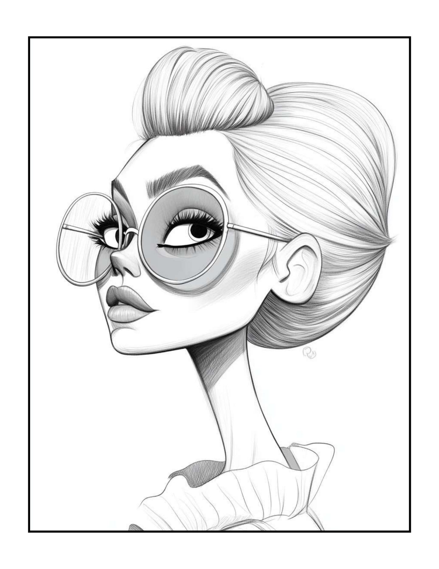 Cool Fashion Lady Caricature Woman Coloring Book Gift for Adults Men Women Kids Boys Girls Teens Pretty Lady Coloring Activity Book