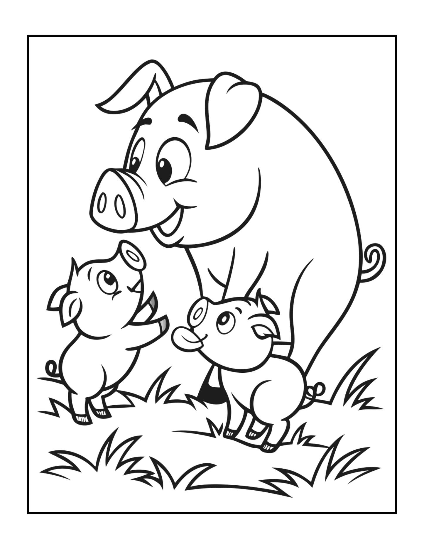 50 Pages Single Sided Cute Pig Coloring Book Gift for Adults Men Women Kids Young Boys Girls Teens Cool Piggy Coloring Activity Book