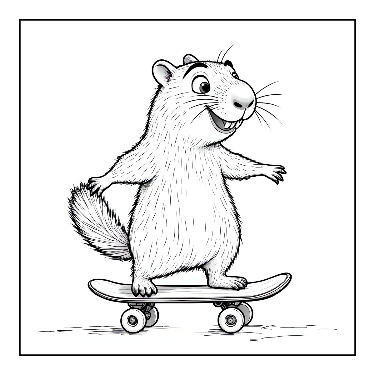Cute Cozy Funny Capybara Animal Coloring Book Gift for Adults Kids Boys Girls Teens: Single Sided Bold and Easy Cool Capybara Coloring Book