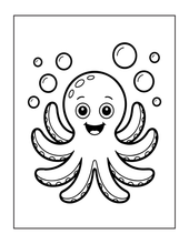 Load image into Gallery viewer, Cozy Cute Sea Creatures Coloring Book for Kids Adults Boys Girls Teens: Cool Underwater Animals Sea Ocean Fish Coloring Activity Book
