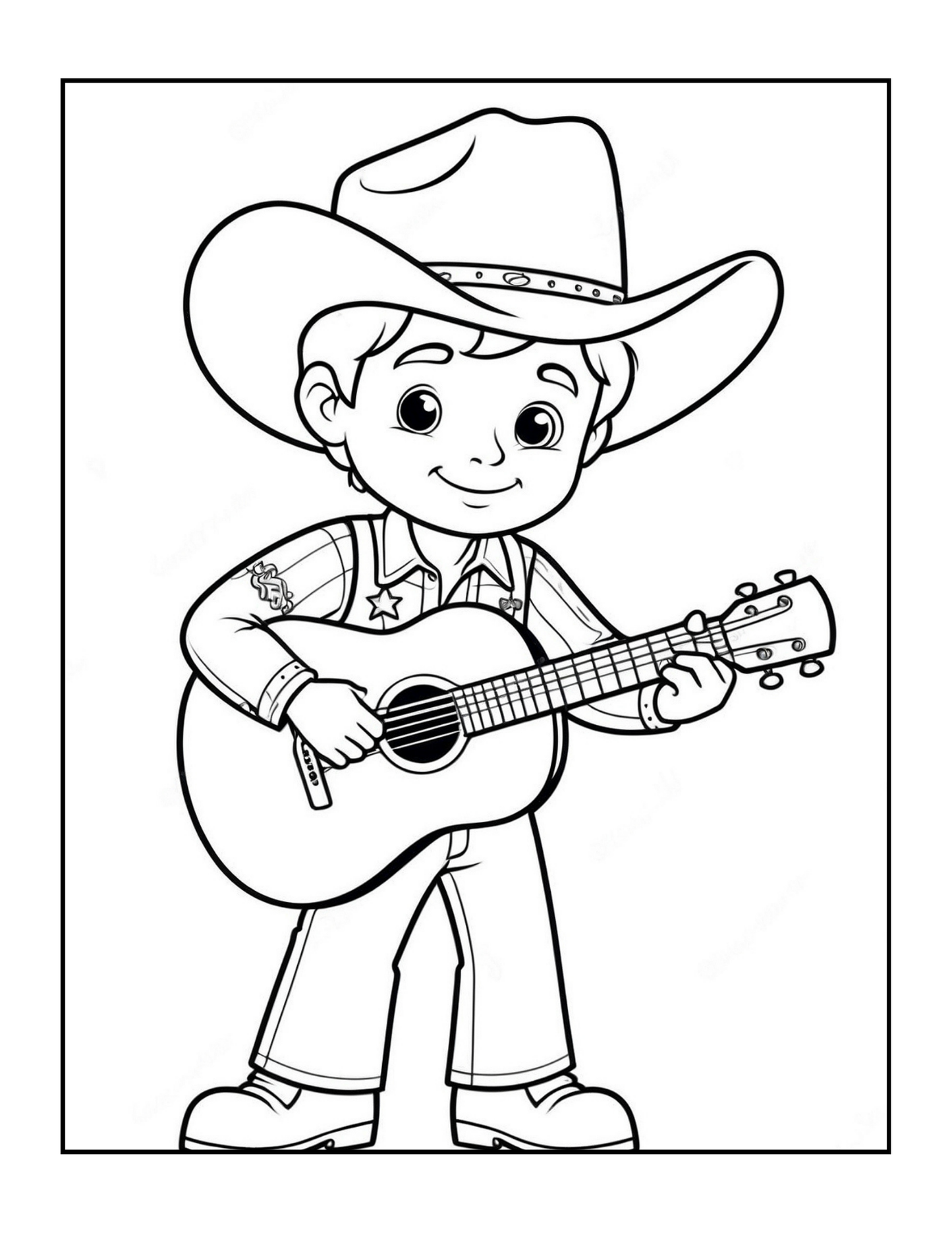 Cowboy Coloring Book Gift for Adults Men Women Kids Young Boys Girls Teens 50 Pages Single Sided Western Cowboy Coloring Activity Book
