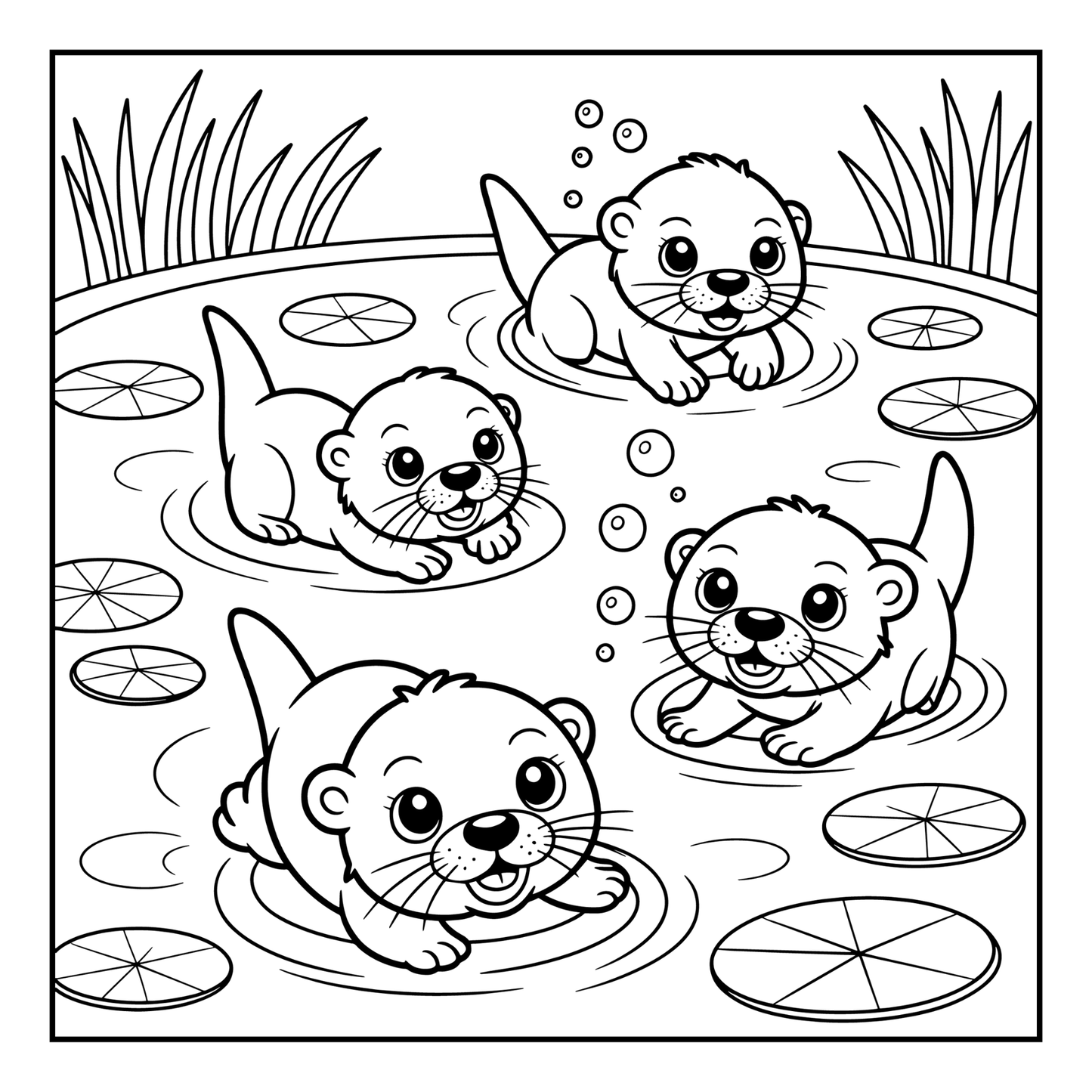 Funny Cute Kawaii Sea Otter Animal Coloring Book Gift for Adults Men Women Kids Boys Girls Teens Cool River Otter Coloring Activity Book