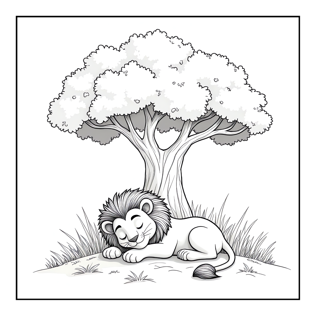 Cute Cozy Funny Lion Animal Coloring Book Gift for Adults Kids Boys Girls Teens: Single Sided Bold and Easy Cool Lion Themed Coloring Book
