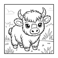 Load image into Gallery viewer, Highland Cow Coloring Book Gift for Adults Kids Boys Girls Teens: Single Sided Pages 25 Designs Cozy Cow Coloring Book for Children
