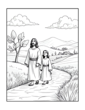 Load image into Gallery viewer, Christian Coloring Book for Adults Kids Boys Girls Teens, Bold and Easy Bible Story Designs, Single Sided Jesus Faith Devotional Gift
