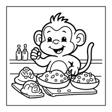 Load image into Gallery viewer, Cute Monkey Coloring Book for Kids Adults Fun Zoo Animal Pages, Stress Relief Creative Activity Coloring Book
