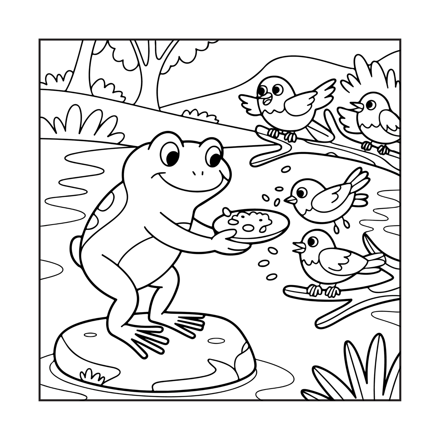 Cute Cozy Frog Froggy Days Coloring Book Gift Adults Men Women Kids Boys Girls Teens Cool Kawaii Whimsical Frog Toad Animal Coloring Book