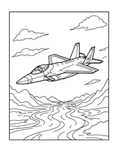 Load image into Gallery viewer, Military Jet Fighter Plane Coloring Book for Kids Adults Boys Girls: 50 Pages Single Sided F-35 Lightning Fighter Jet Airplane Coloring Book
