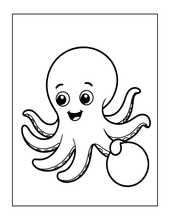 Load image into Gallery viewer, Cozy Cute Sea Creatures Coloring Book for Kids Adults Boys Girls Teens: Cool Underwater Animals Sea Ocean Fish Coloring Activity Book
