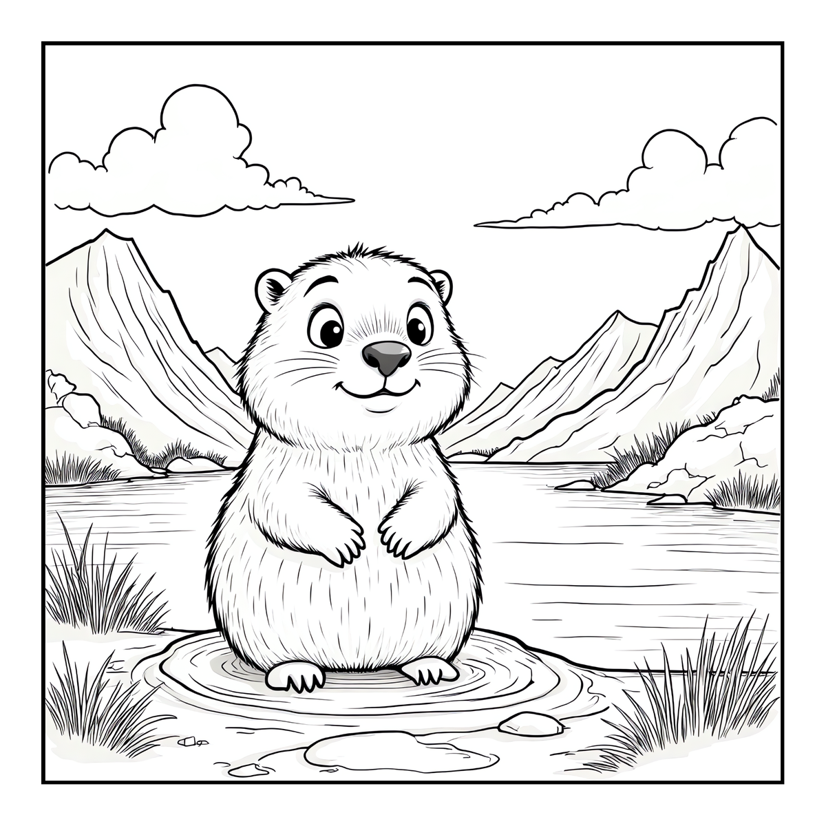 Cute Cozy Funny Capybara Animal Coloring Book Gift for Adults Kids Boys Girls Teens: Single Sided Bold and Easy Cool Capybara Coloring Book