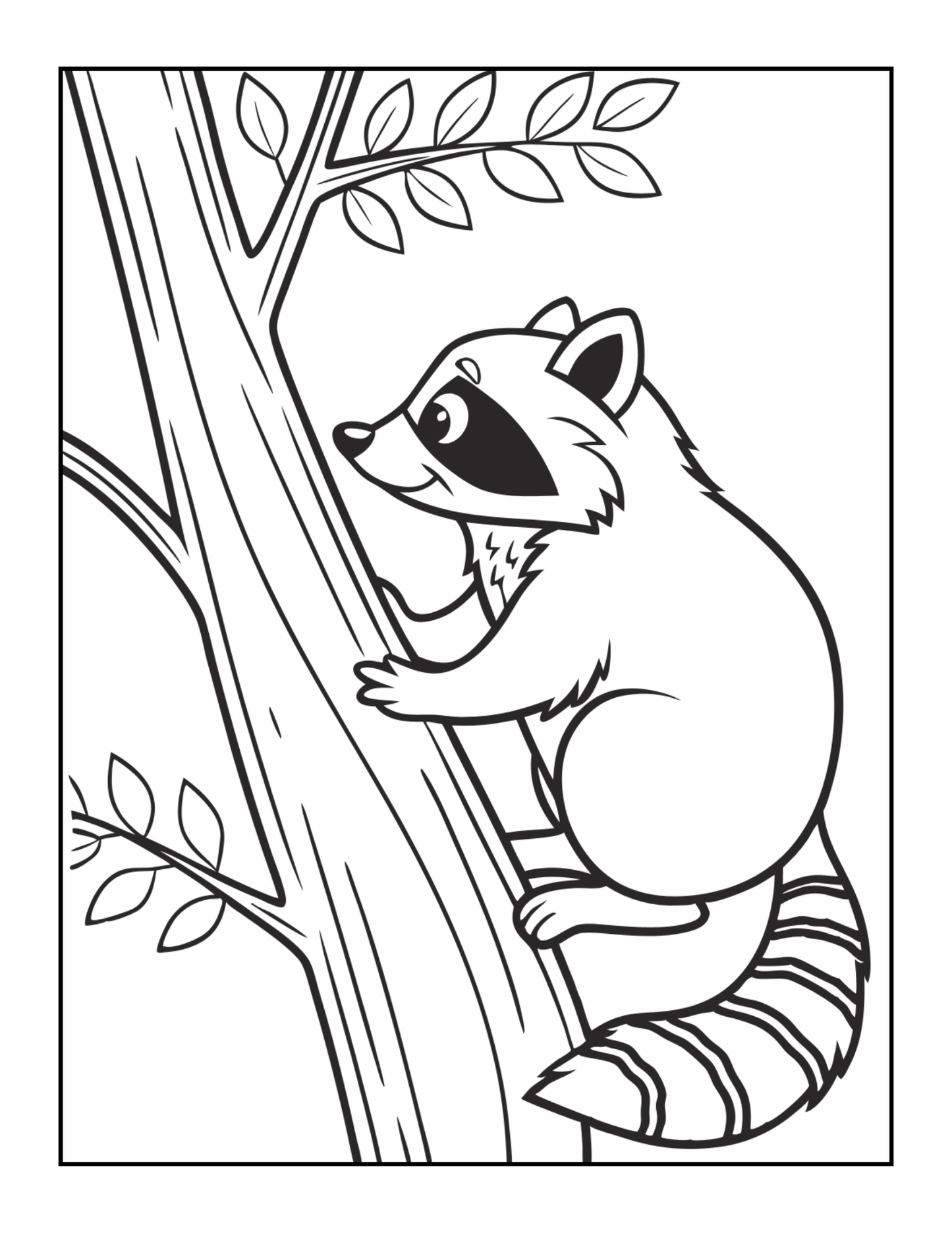 Cute Cozy Raccoon Animal Coloring Book Gift for Adults Kids Boys Girls Teens Trash Panda Wildlife Lover Raccoon Coloring Book