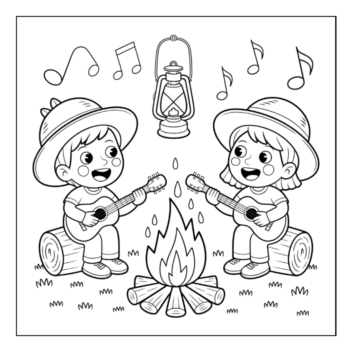 Bold and Easy Cozy Camping Coloring Book Gift for Adults Men Women Kids Boys Girls Young Teens Summer Camp Camping Coloring Sheets Children