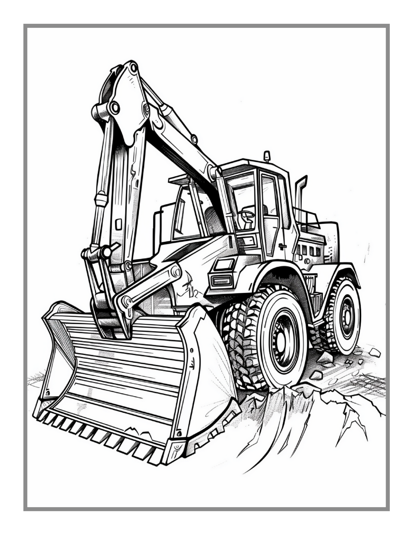 50 Pages Construction Vehicle Coloring Book Gift for Men Women Adults Kids Boys Girls Teens Children Truck Excavator Coloring Pages