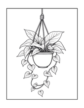Load image into Gallery viewer, Botanical Coloring Book for Adults and Kids, Printed Physical Book, 25 Bold Easy Plant Designs, Single Sided Nature Art Therapy Gift

