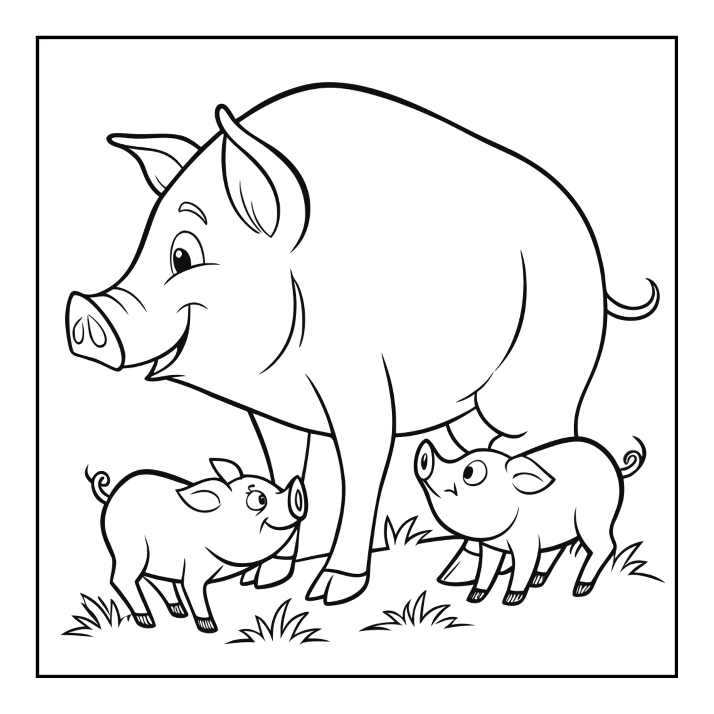 50 Pages Single Sided Cute Pig Coloring Book Gift for Adults Men Women Kids Young Boys Girls Teens Cool Piggy Coloring Activity Book