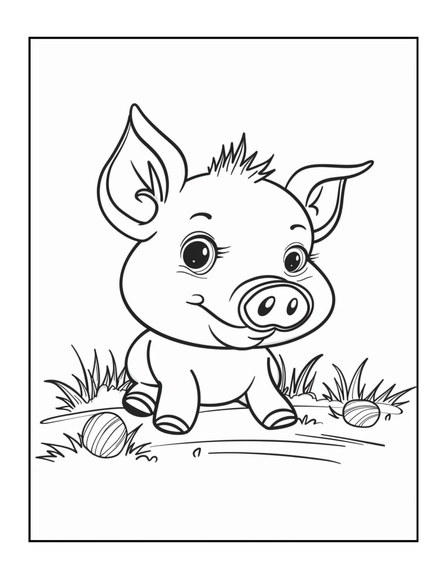 50 Pages Single Sided Cute Pig Coloring Book Gift for Adults Men Women Kids Young Boys Girls Teens Cool Piggy Coloring Activity Book