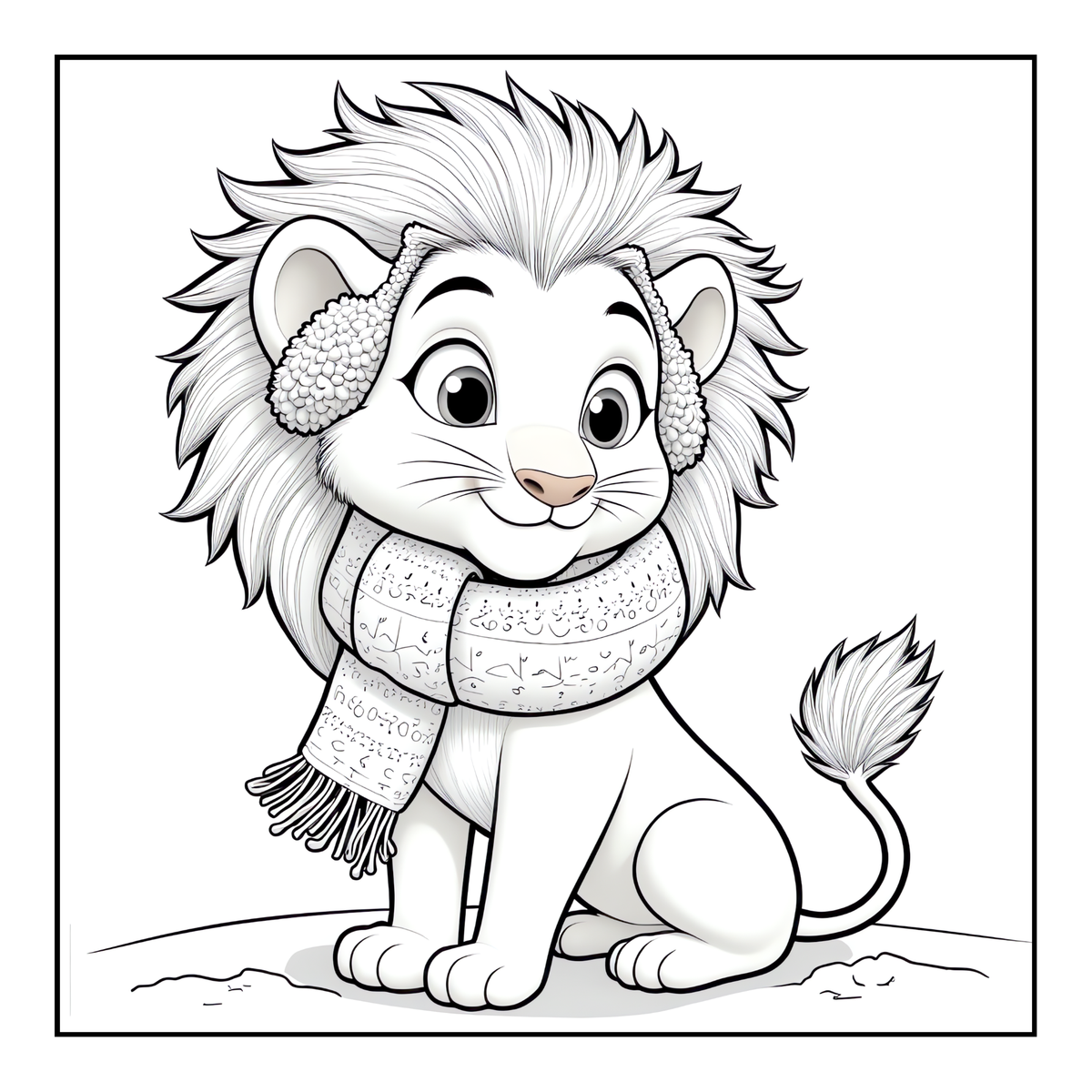 Cute Cozy Funny Lion Animal Coloring Book Gift for Adults Kids Boys Girls Teens: Single Sided Bold and Easy Cool Lion Themed Coloring Book