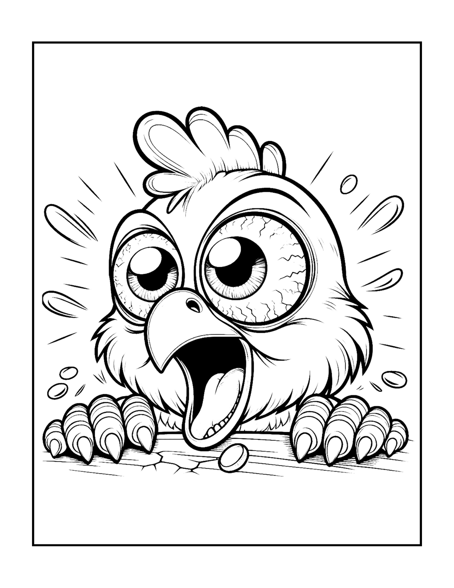 Cute Funny Chicken Coloring Book Gift for Adults Kids Boys Girls Teens Bold and Easy Chicken Bird Coloring Sheets for Children Relaxation