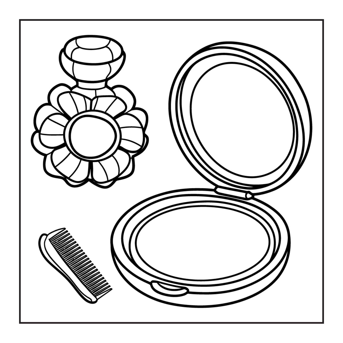 Cool Beauty Stuff Makeup Items Coloring Book for Women Mom Wife Girls Teens Cute and Comfy Fashion Makeup Items Coloring Activity Book