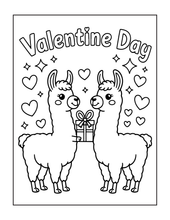 Load image into Gallery viewer, Cute Lama Valentine’s Day Coloring Book Bold Easy Pages for Kids Teens Adults Stress Relief Relaxation Gift
