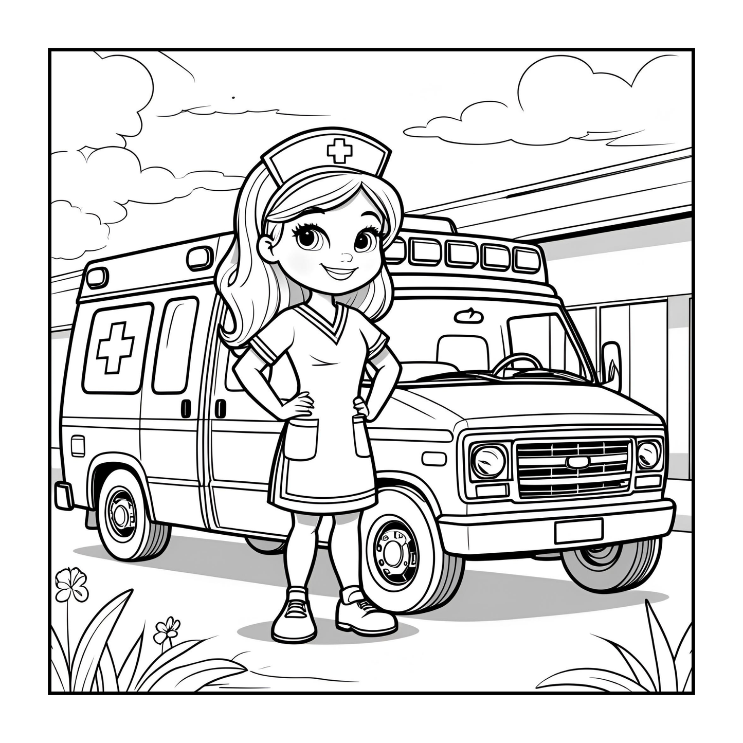 Nurse Coloring Book Gift for Adults Men Women Kids Young Boys Girls Teens 50 Pages Single Sided Hospital Nurse Coloring Activity Book