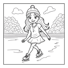 Load image into Gallery viewer, Ice Skating Coloring Book Kids Adults, Winter Sports Figure Skate Activity Coloring Pages, Gift for Skaters Hockey Fans
