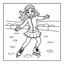 Load image into Gallery viewer, Ice Skating Coloring Book Kids Adults, Winter Sports Figure Skate Activity Coloring Pages, Gift for Skaters Hockey Fans
