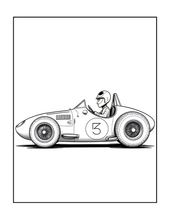 Load image into Gallery viewer, Printed Car Coloring Book for Kids Adults 25 Easy Vehicle Designs Physical Auto Activity Book Single Sided Pages Race Cars Off Road
