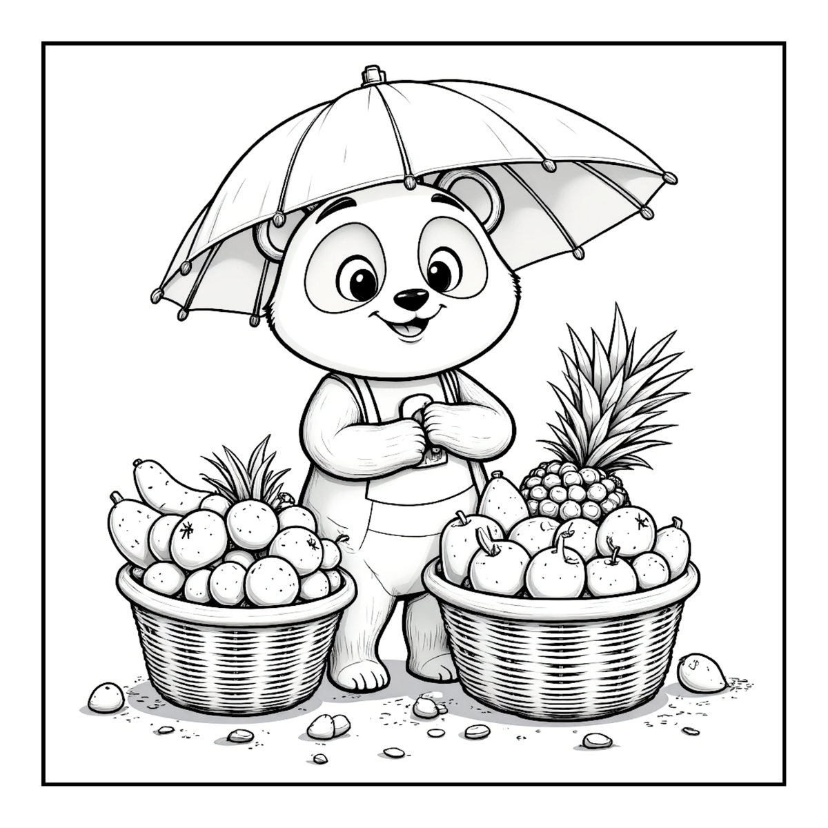 Cute Cozy Panda Bear Animal Coloring Book Gift for Adults Kids Boys Girls Teens: Single Sided Bold and Easy Cool Panda Bear Coloring Book
